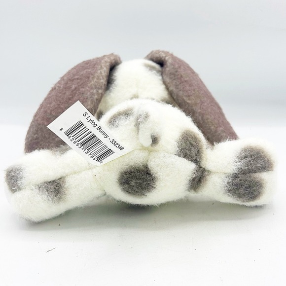 Walmart Grey and White Bunny Floppy Ears Dots Plush 8" - Picture 4 of 8